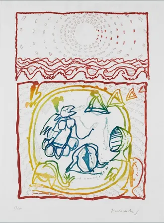 Engraving Alechinsky - Undersea