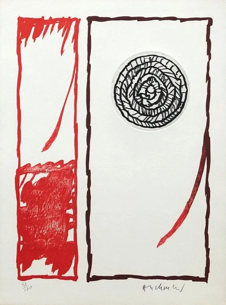 Engraving Alechinsky - '' Vaccillations II ''