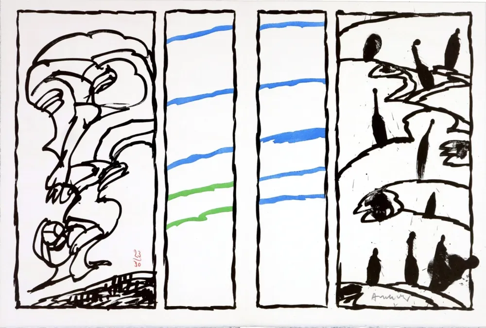 Lithograph Alechinsky - Vacillations