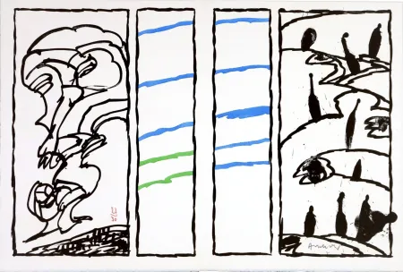 Lithograph Alechinsky - Vacillations