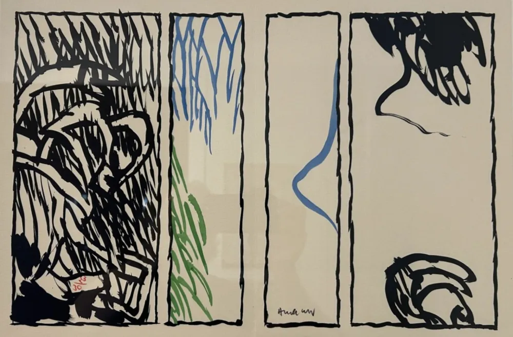 Lithograph Alechinsky - Vacillations (with Watercolor)