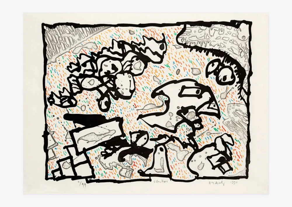 Etching Alechinsky - Vibrions (couleur)