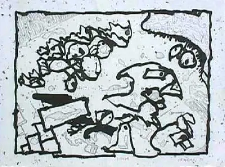 Etching Alechinsky - Vibrions (N&B)