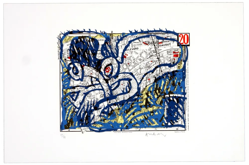 Lithograph Alechinsky - Vingtième arrondissement (Paris)