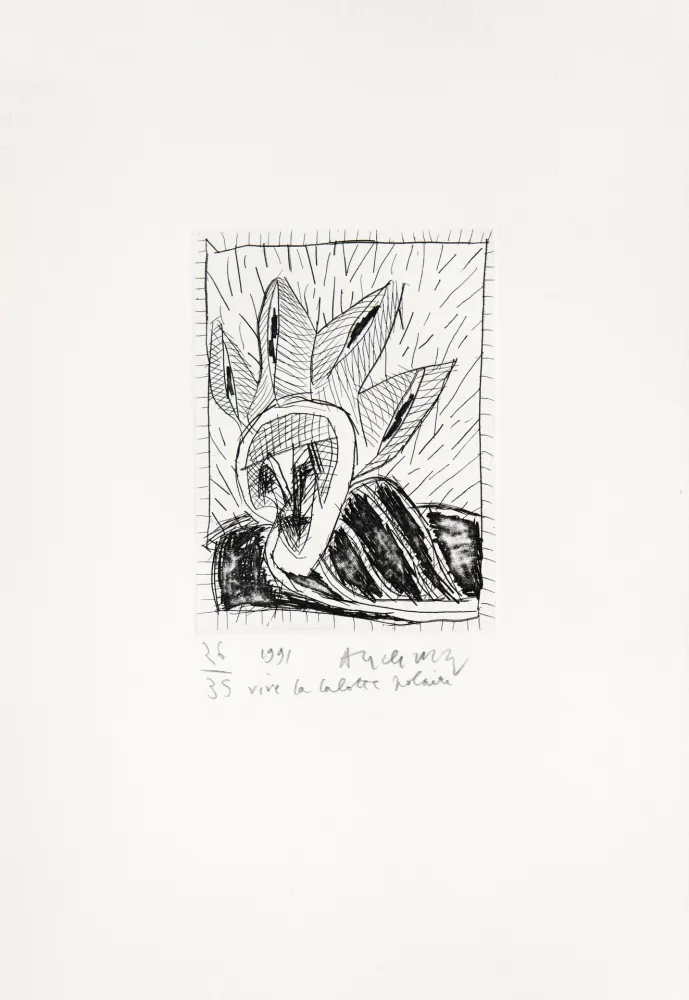 Etching Alechinsky - Vive la calotte polaire