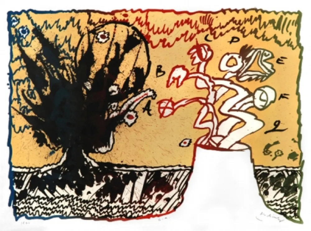 Lithograph Alechinsky - VOLCAN