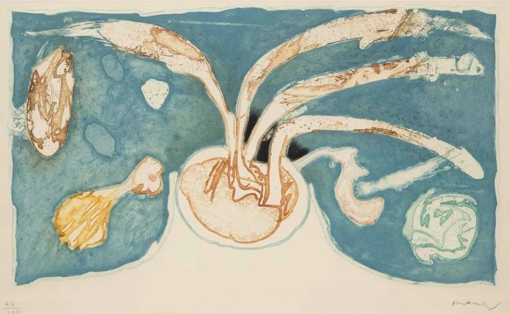 Etching And Aquatint Alechinsky - Volcan de nuit