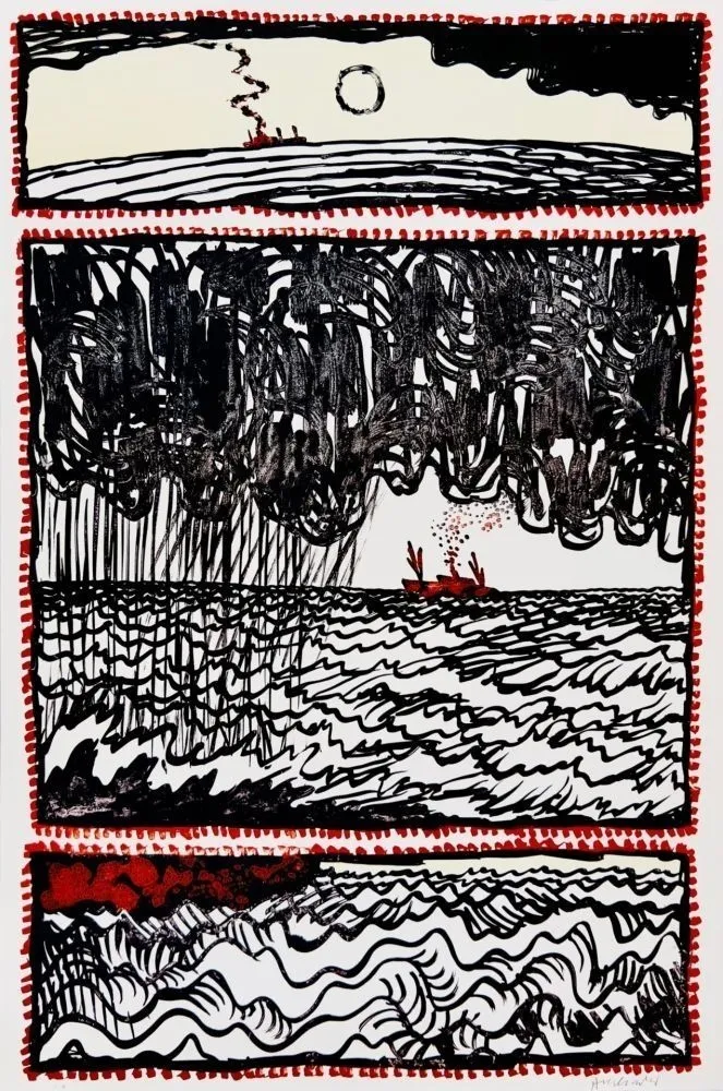 Lithograph Alechinsky - Volturno III