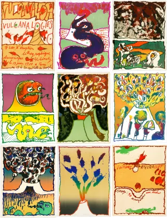 Lithograph Alechinsky - Vulcanalogies I, II, III, IV, V, VI, VII (complete portfolio)