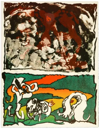 Lithograph Alechinsky - Vulcanalogies II