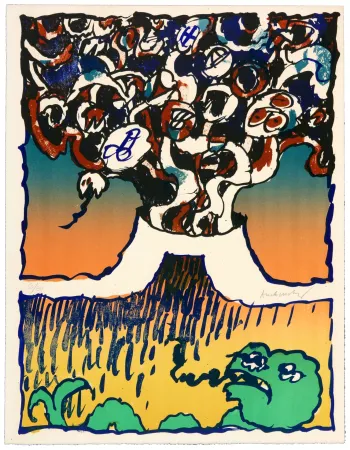 Lithograph Alechinsky - Vulcanalogies III