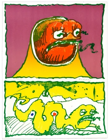 Lithograph Alechinsky - Vulcanalogies IV