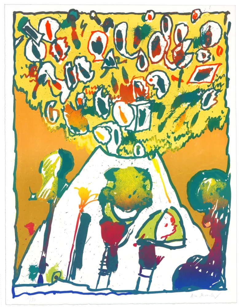 Lithograph Alechinsky - Vulcanalogies VI