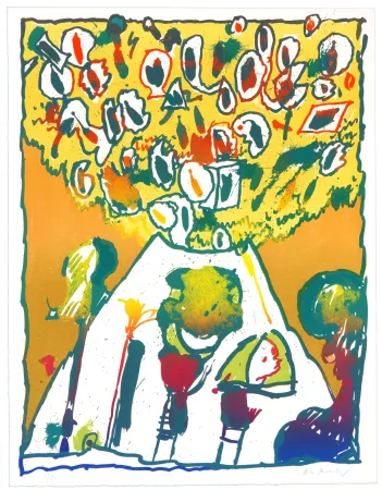 Lithograph Alechinsky - Vulcanalogies VI