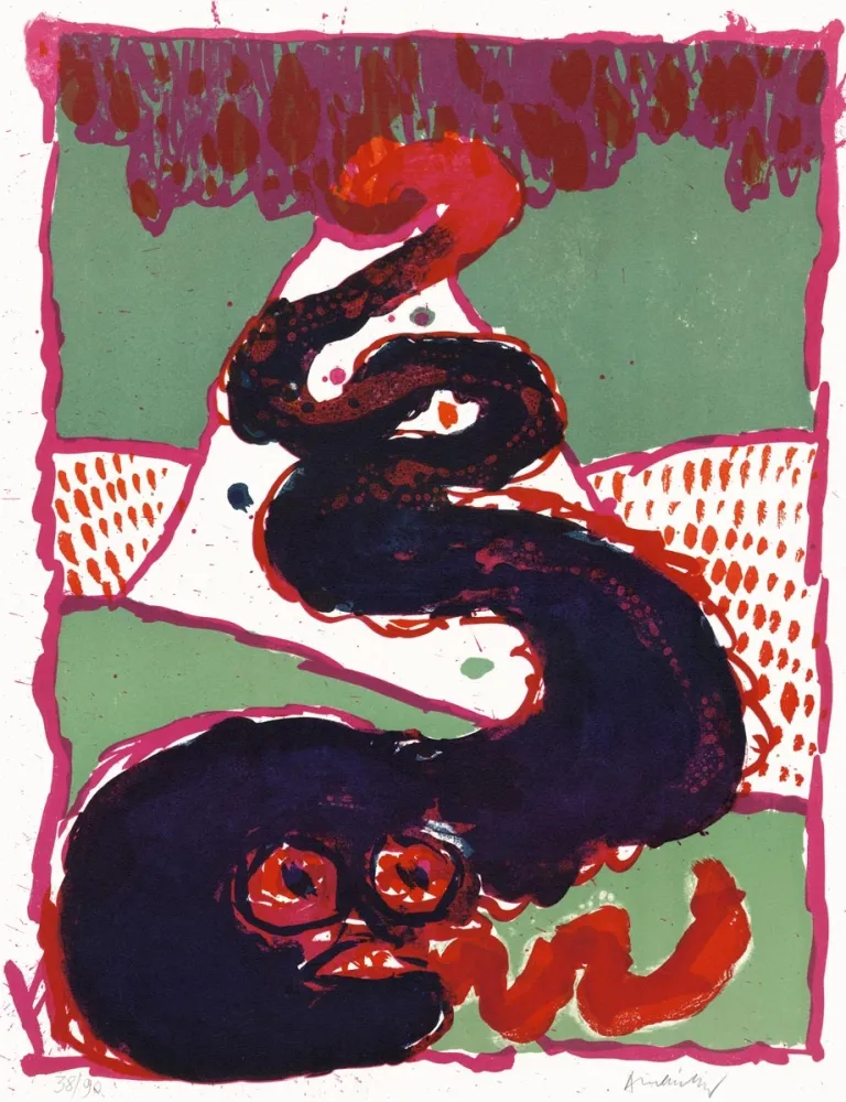 Lithograph Alechinsky - Vulcanologie