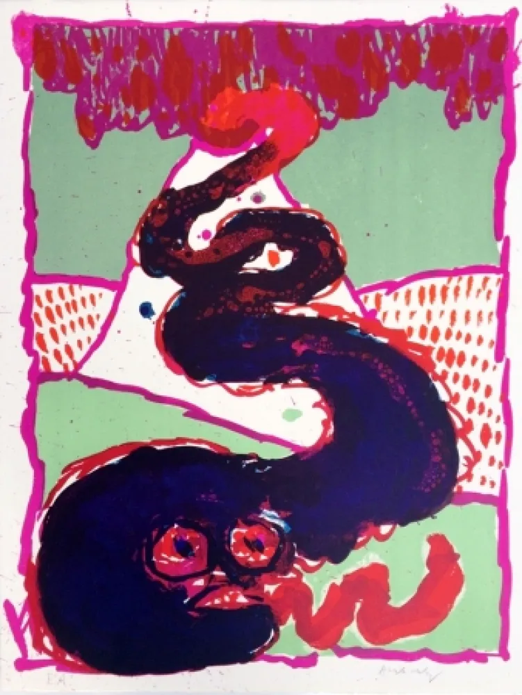 Lithograph Alechinsky - Vulcanologie B