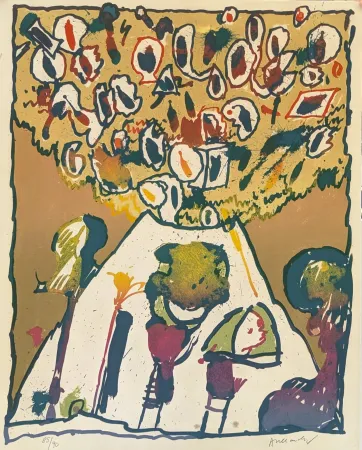 Lithograph Alechinsky - Vulcanologie - planche 6 