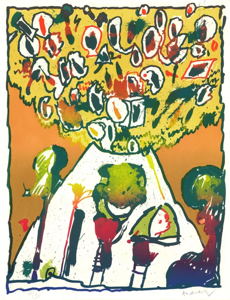 Lithograph Alechinsky - Vulcanologies