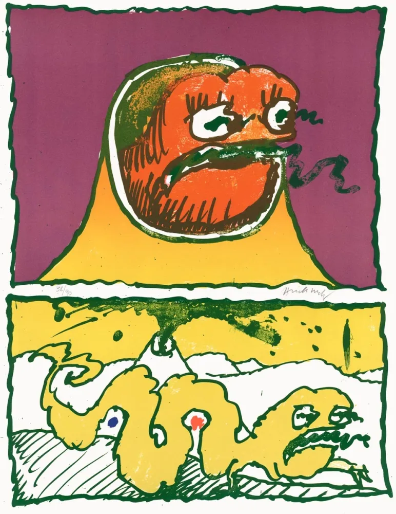 Lithograph Alechinsky - Vulcanologies