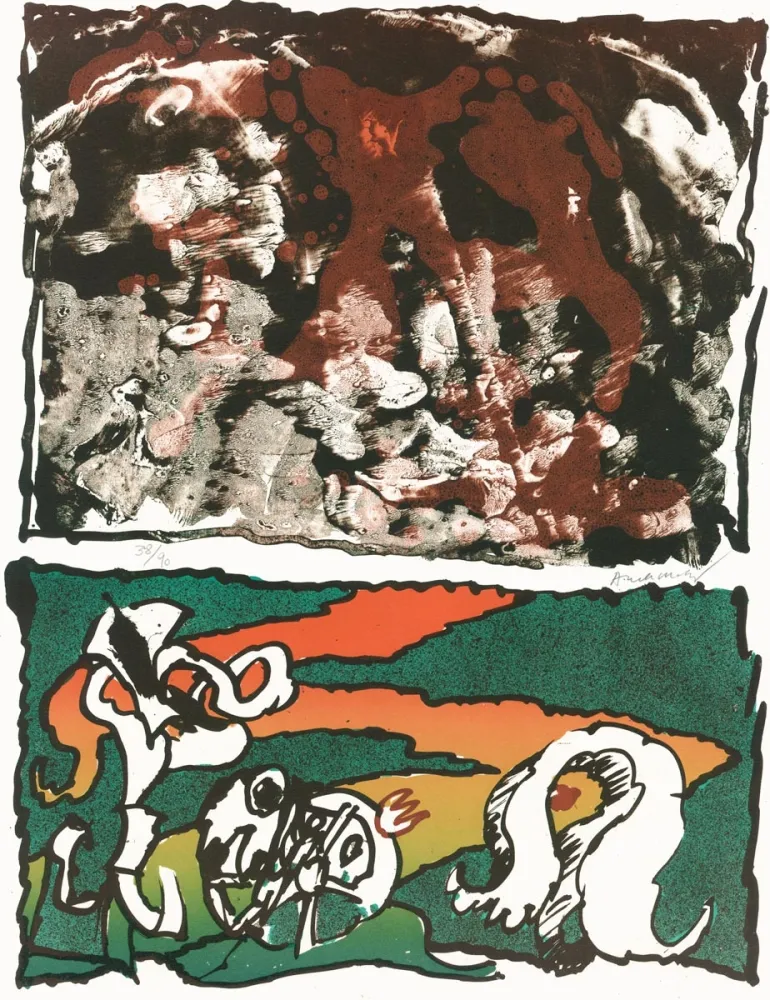 Lithograph Alechinsky - Vulcanologies