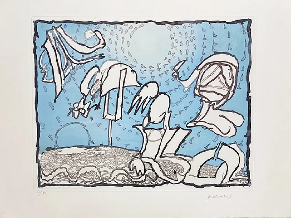 Etching Alechinsky - Waterloo