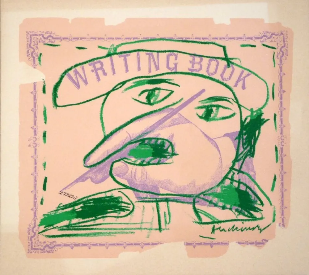 Lithograph Alechinsky - Writing Book