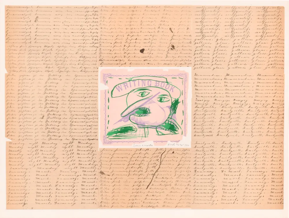 Lithograph Alechinsky - Writing book