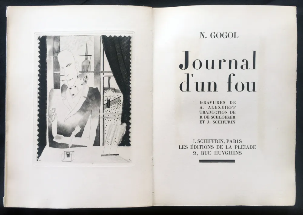 Illustrated Book Alexeïeff - Nicolai Gogol : JOURNAL D'UN FOU (1927).
