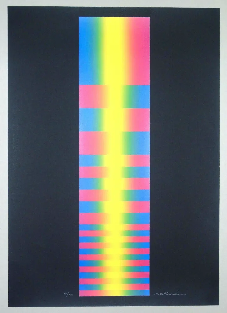 Lithograph Alviani - Untitled