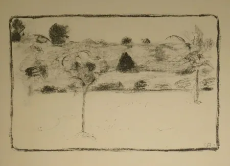 Lithograph Amiet - (Landschaft mit Bäumen)