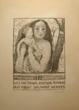 Lithograph Amiet - Mutter und Kind