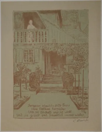 Lithograph Amiet - Wohnhaus des Künstlers auf der Oschwand