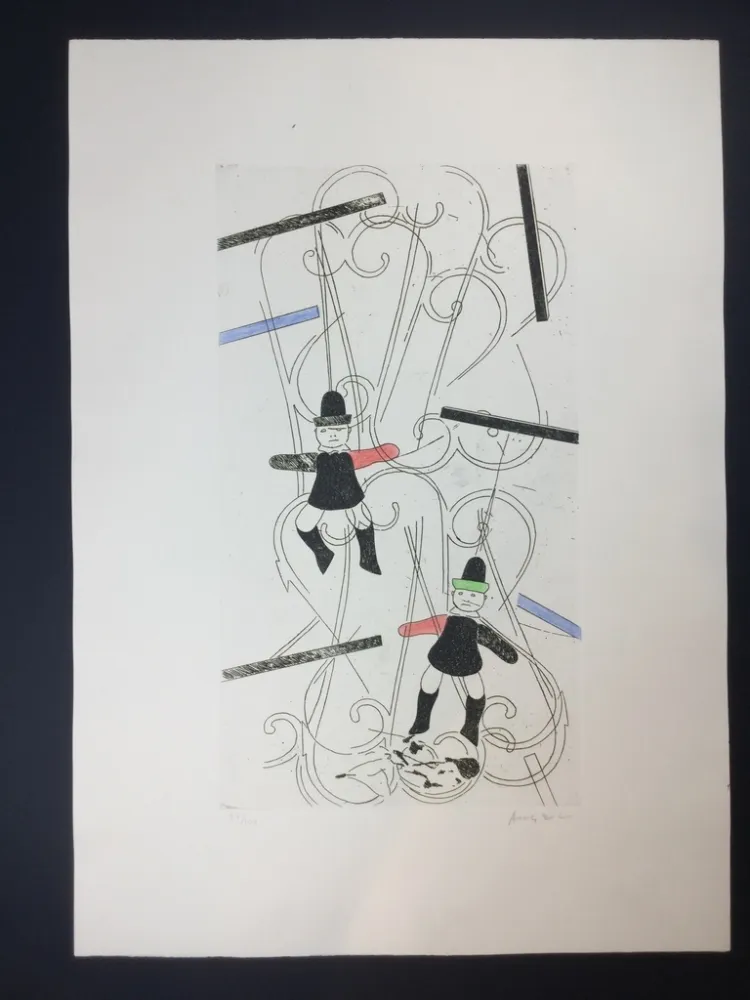 Etching And Aquatint Angeli - Untitled 