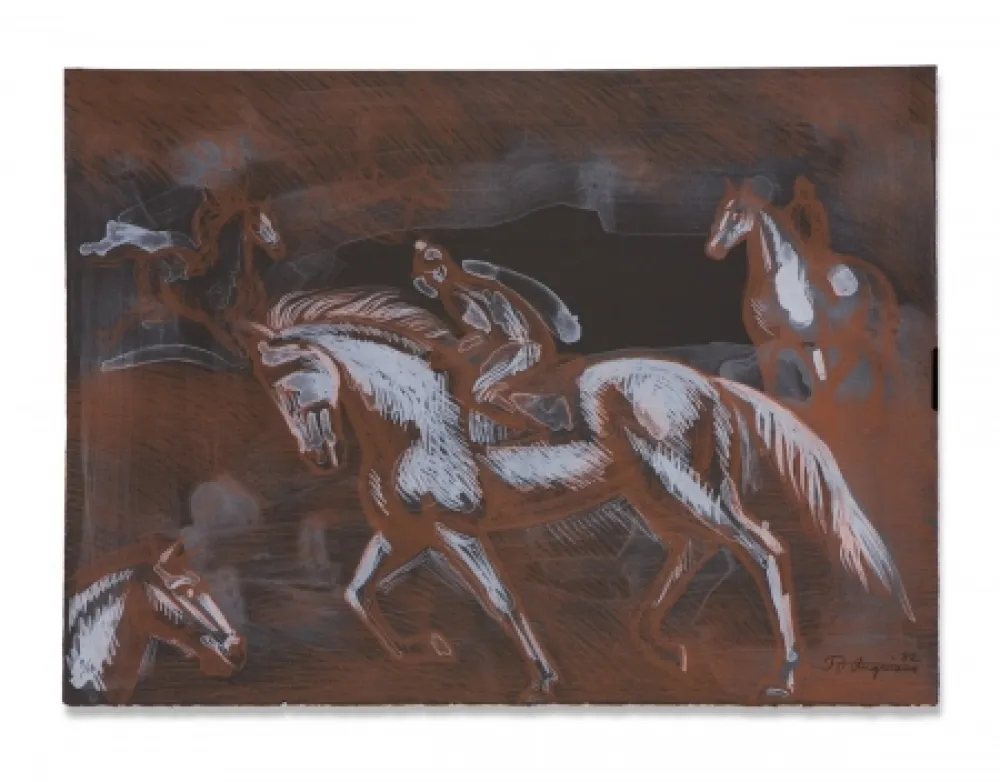 Lithograph Anguiano - Onyx Horses