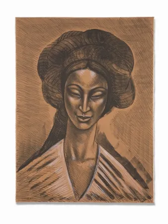 Lithograph Anguiano - Oriental Smile