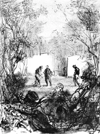 Lithograph Annigoni - Figure