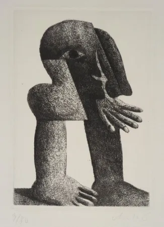 Etching Antes - Figur Kösel II (Kopffüssler). 