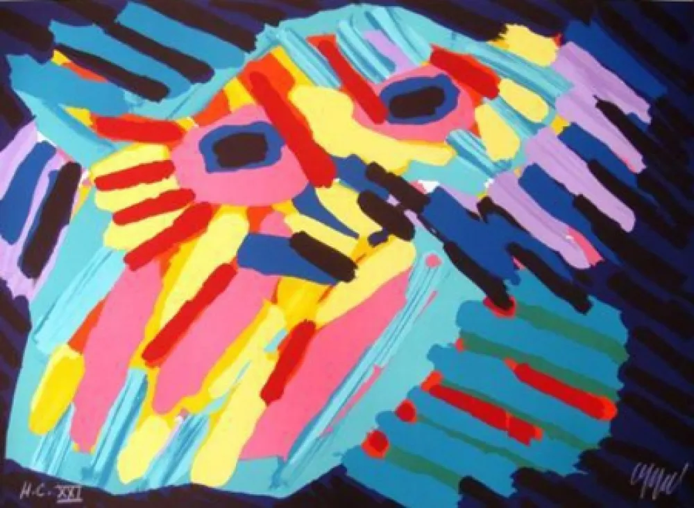 Lithograph Appel - Big head coming