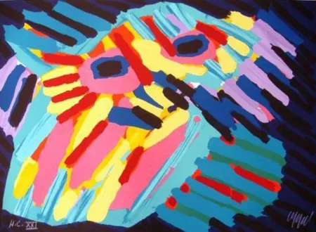 Lithograph Appel - Big head coming