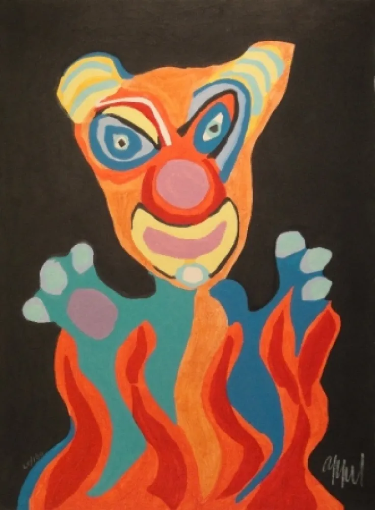 Woodcut Appel - Blatt der Folge Circus / Cirque, Soleil du Monde