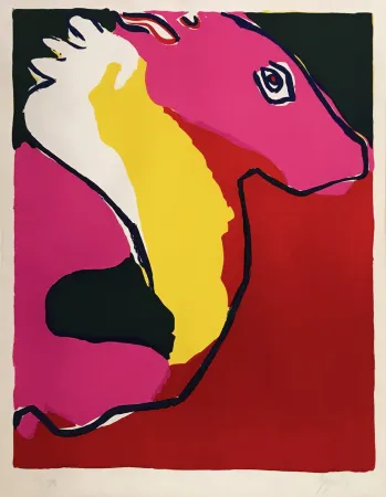 Lithograph Appel - CHEVEL (HORSE)