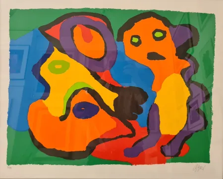 Lithograph Appel - Enfant et chien 