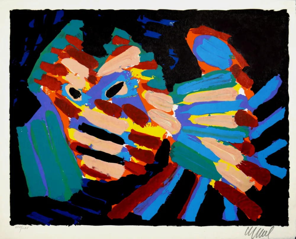 Lithograph Appel - Fighting Cat, 1978 - Hand-signed!