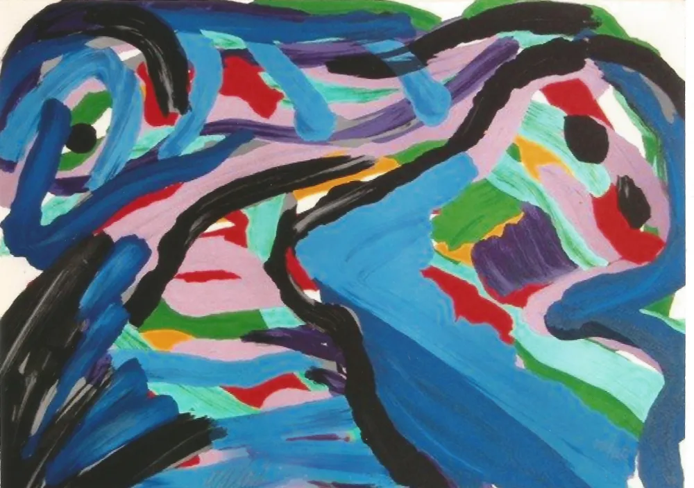 Lithograph Appel - Floating in a landscape