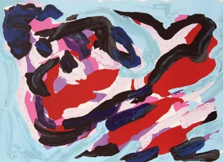 Lithograph Appel - Floating in Blue