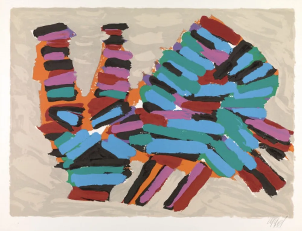 Lithograph Appel - Frightened Cat