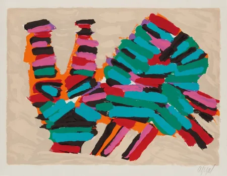 Lithograph Appel - Frightened Cat