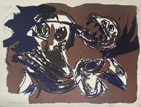 Lithograph Appel - Jules au village, 1961 - Epreuve d'artiste