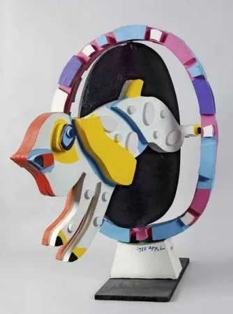 Lithograph Appel - Jumping Dog, aus 