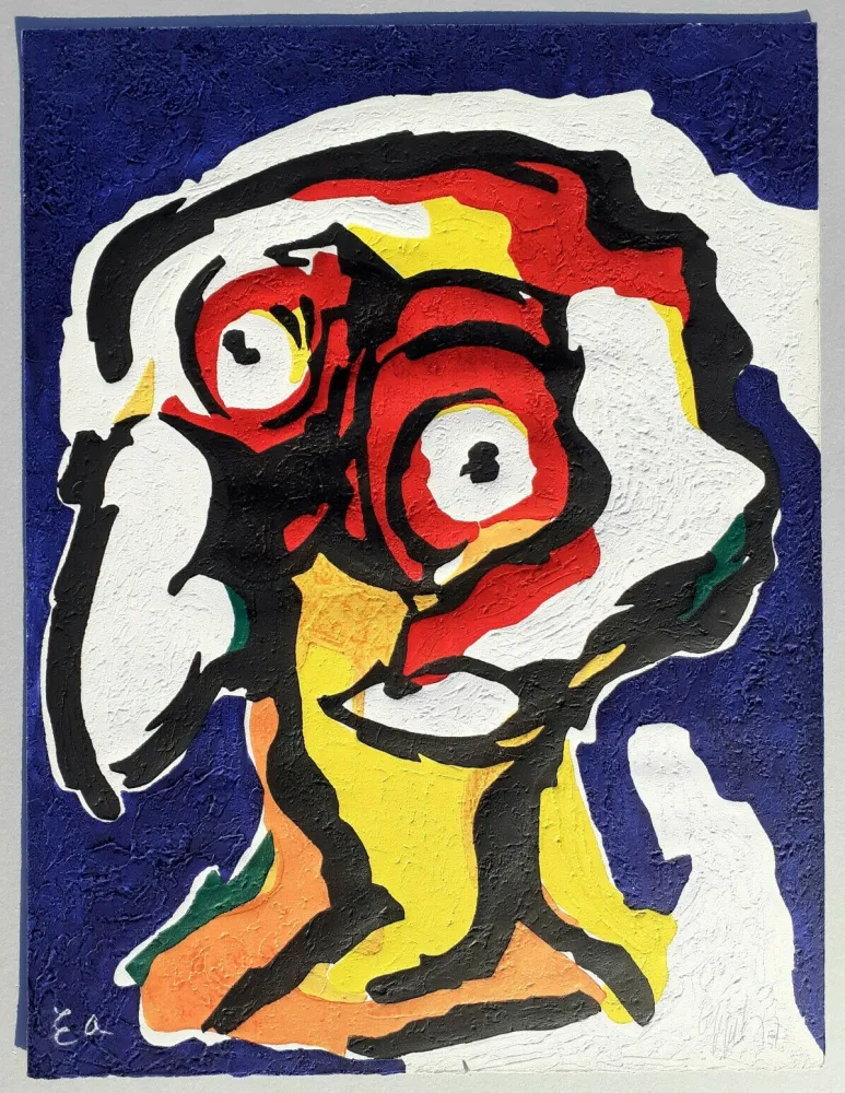 Linocut Appel - Le philosophe (the philosopher)